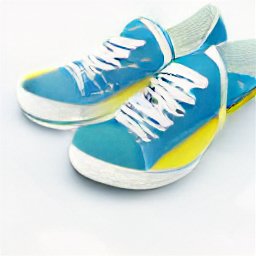 Blue and yellow sneakers 