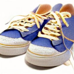 Blue with yellow laces 
